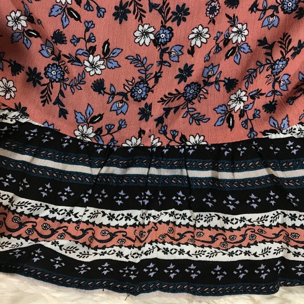 Rue 21, Pink Floral Folklore Lattice Back Cami Top - Picture 5 of 7